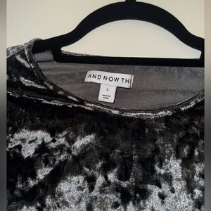 Crushed velvet grey long sleeve body suit